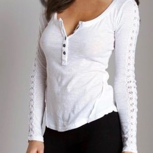 NWOT Free People Long Sleeve Henley Top